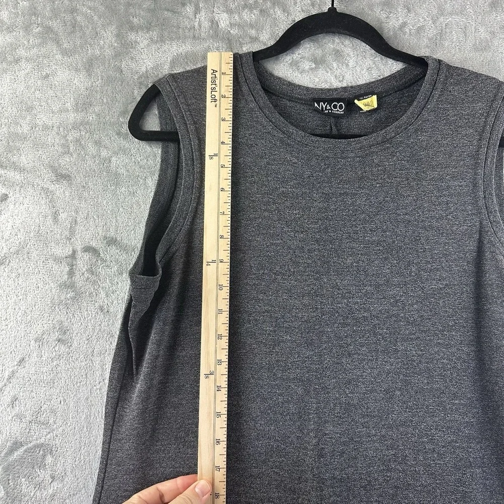 New York & Co Dress Women's L Gray Sheath Sleeveless